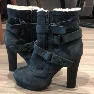 All Saints vintage leather black ankle boots 6/36